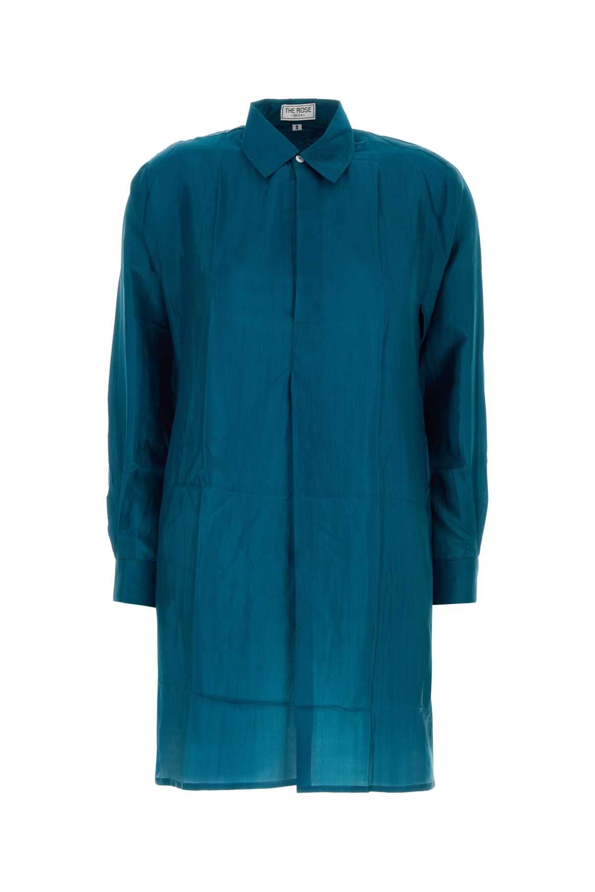 The Rose Ibiza Shirt Shirt Dress — Teal