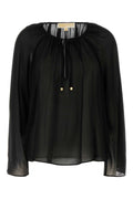 Michael By Michael Kors Neck Blouse — Black