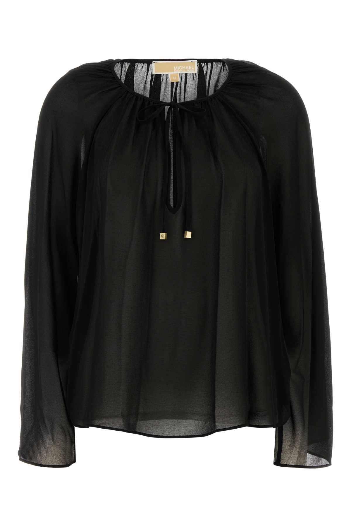 Michael By Michael Kors Neck Blouse — Black