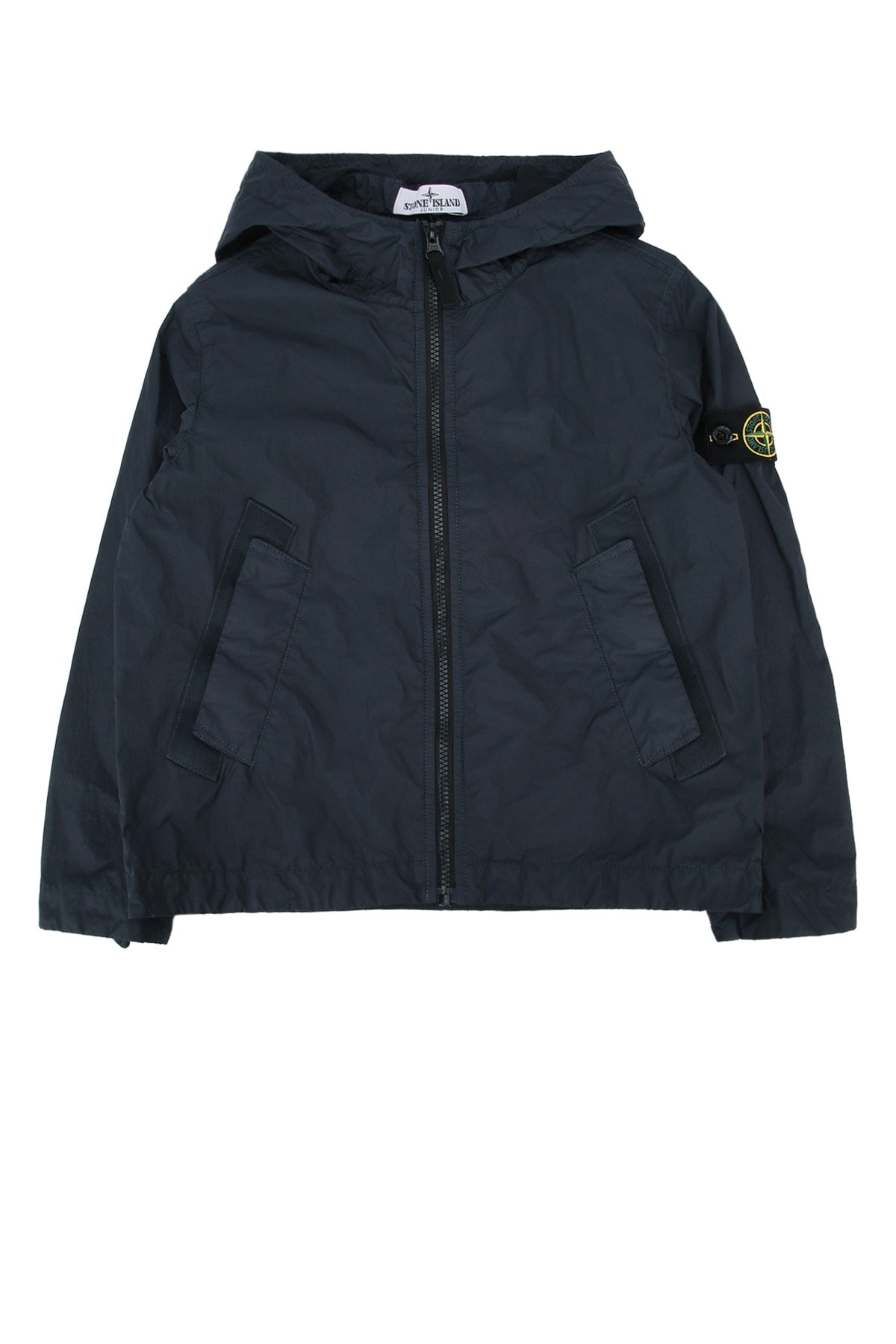 Stone Island Kids Short Parka Down Jacket — Navy
