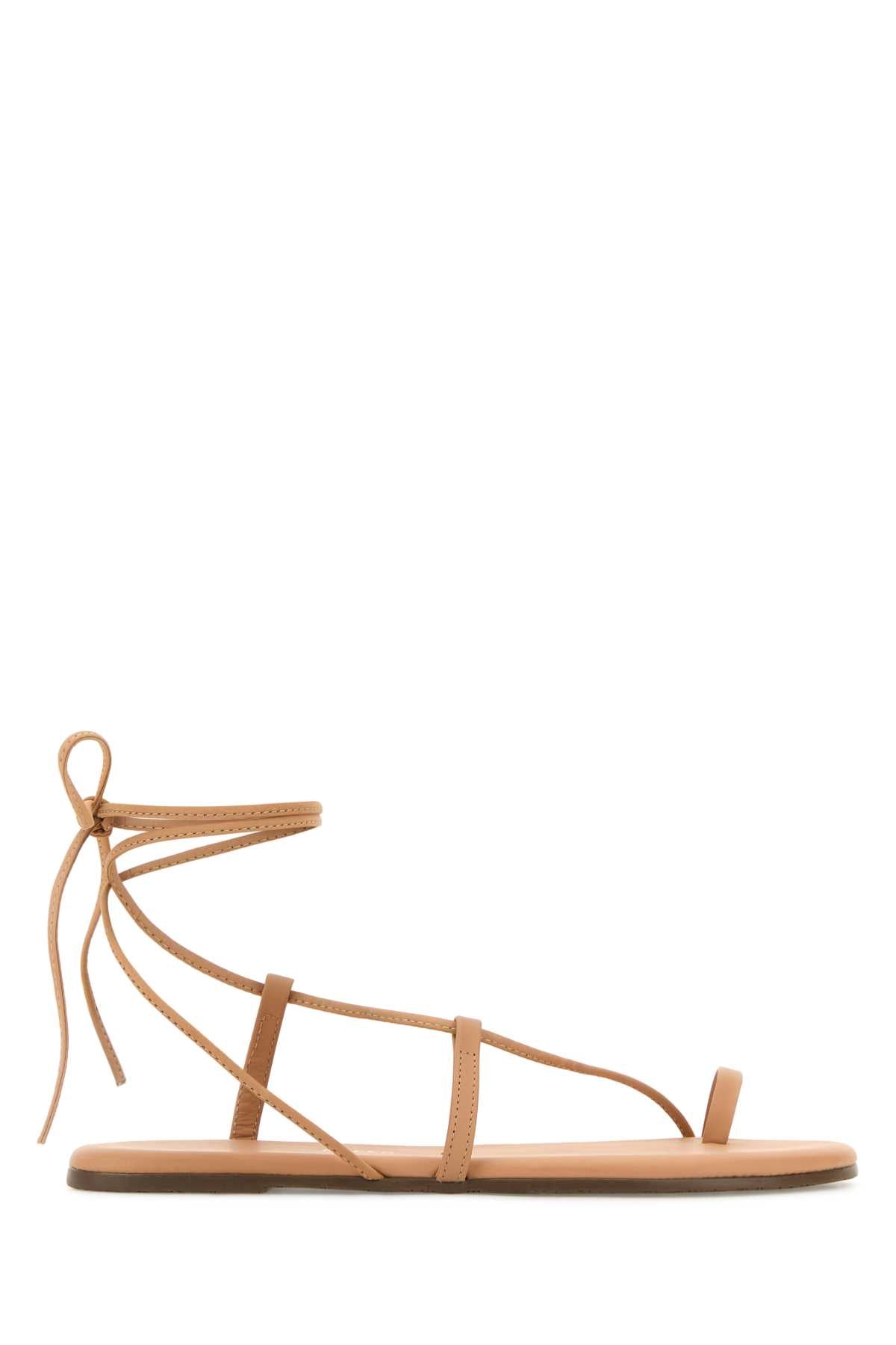 Tkees Lace-Up Leather Sandal — Beige