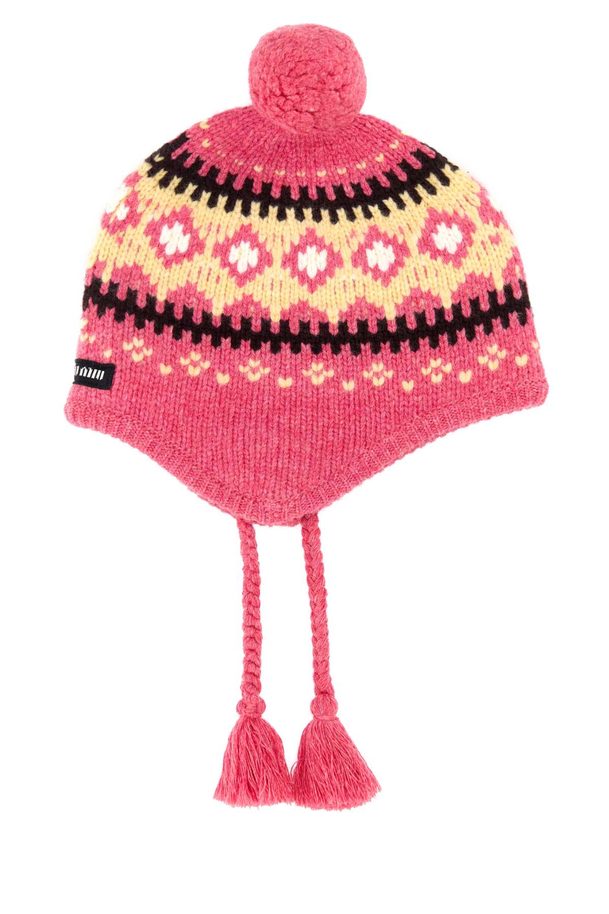 Miu Miu CAPPELLI Embroidered Wool Beanie — Pink