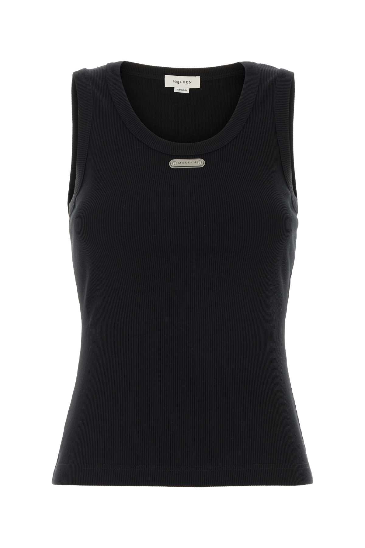 Alexander McQueen Stretch Cotton Tank Top — Black