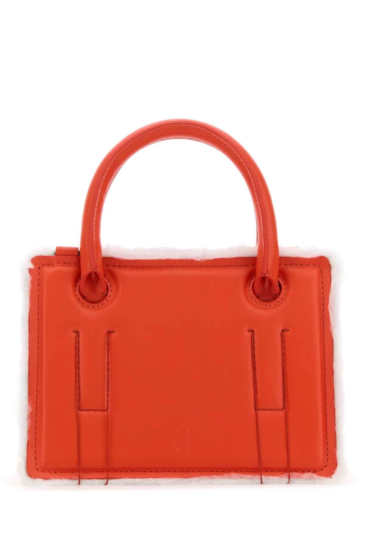 Dentro Coral Leather Mini Bag — Red