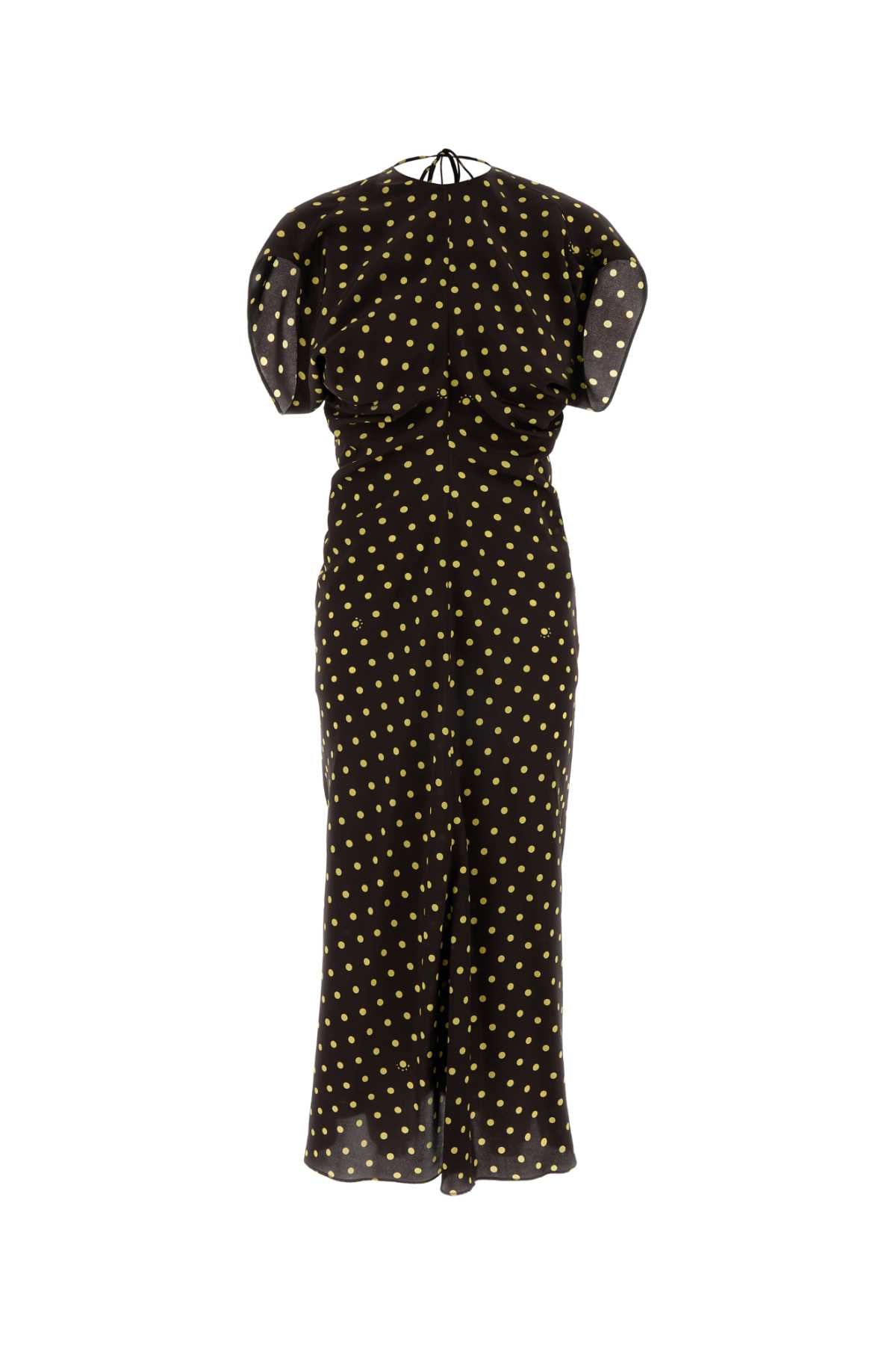 Marni Polka-Dot Silk Nylon Dress — Black