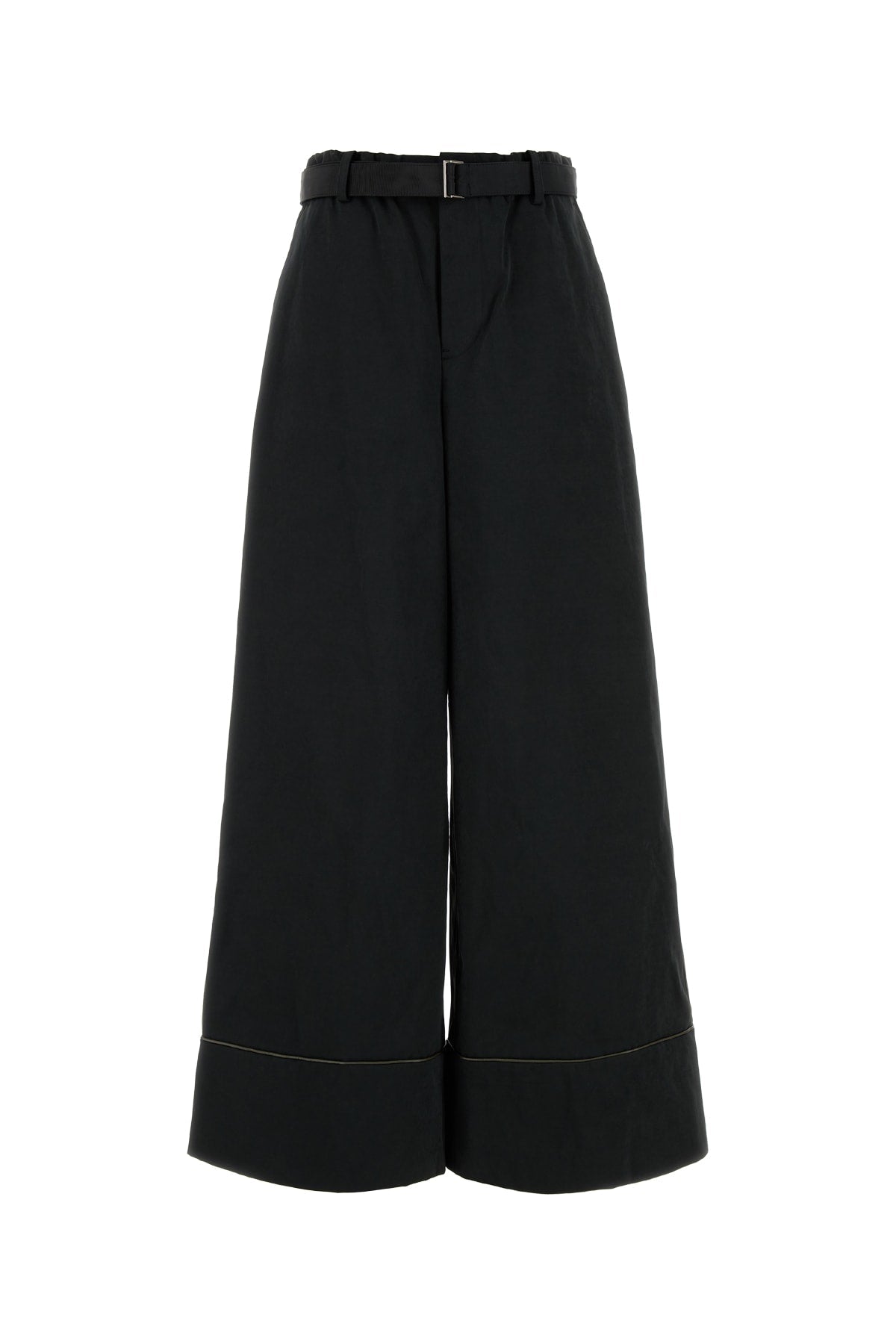 Sacai Wide-Leg Tailored Trousers — Black