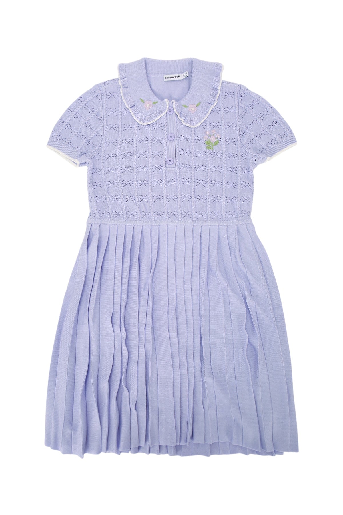 Self Portrait Kids Pleated Dress — Purple