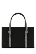 Kara Crystal-Embellished Handles Top Handle Bag — Black