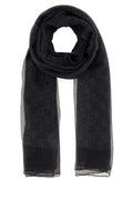 Gucci GG Monogram Silk Chiffon Shawl — Black