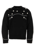 Prada Wool with Star Intarsia Sweater — Black