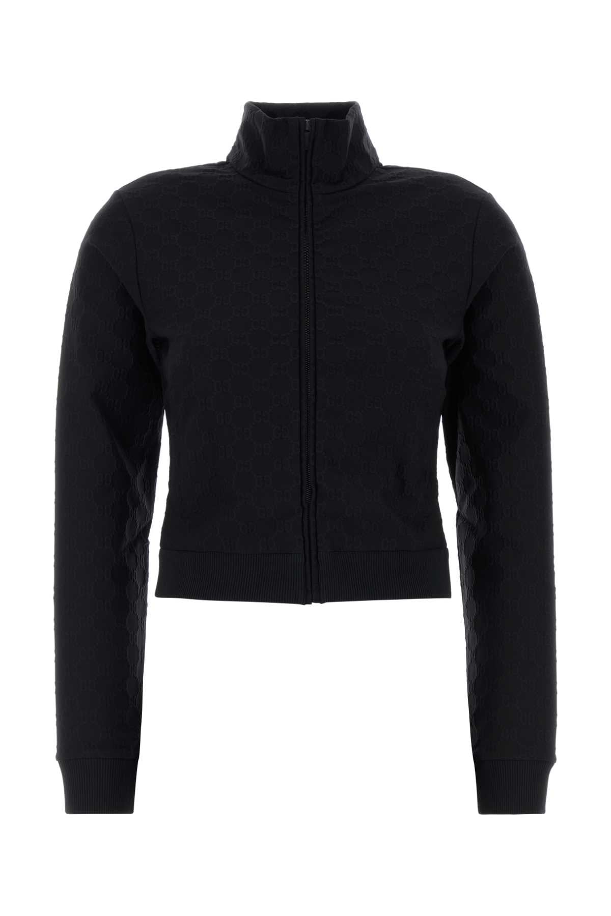 Gucci GG Jacquard Nylon Cardigan — Black