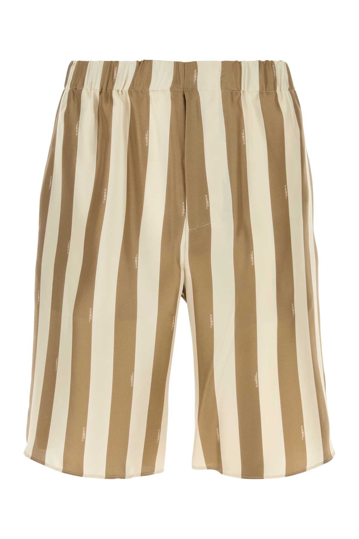 Fendi Silk Bermuda Shorts — Beige