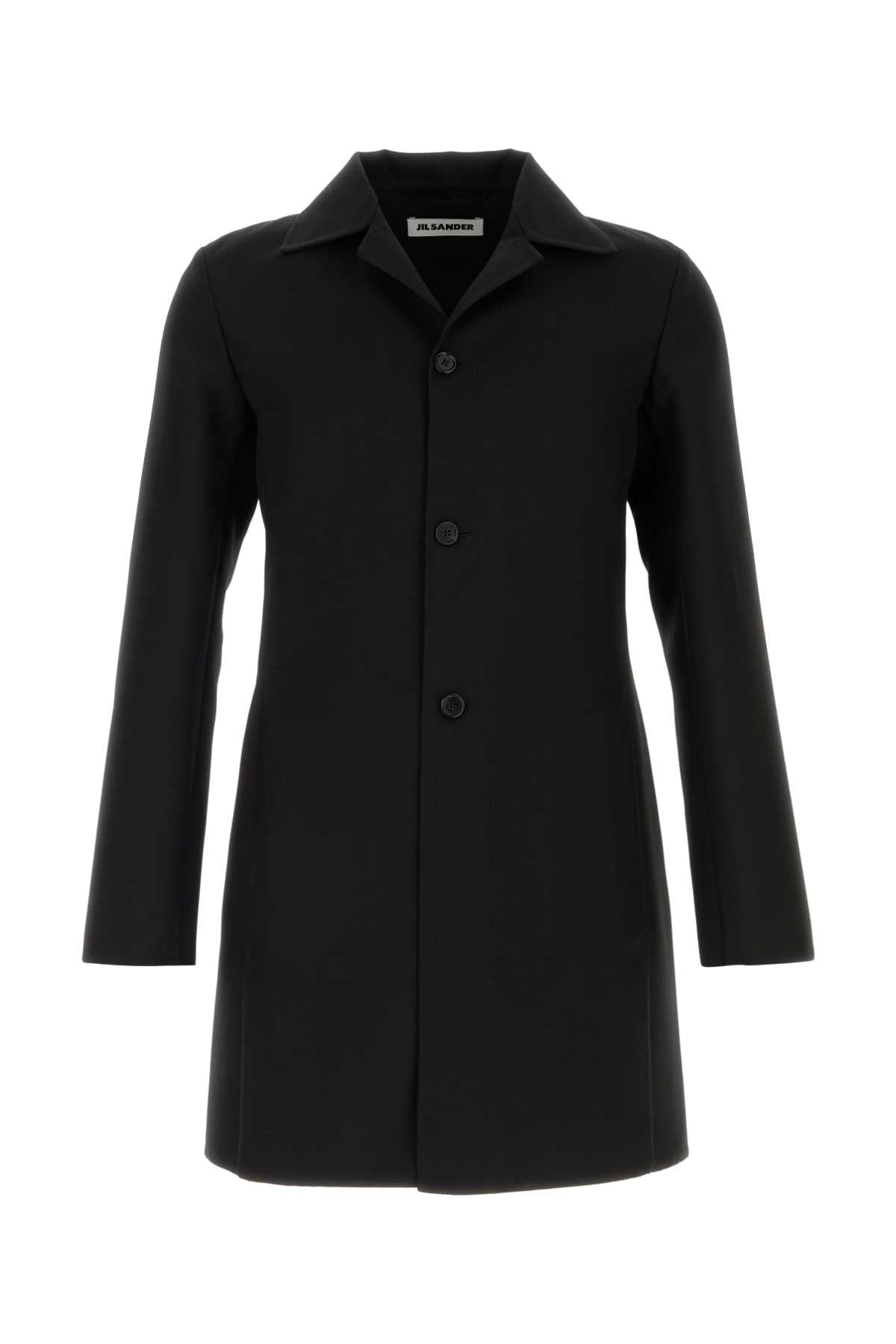 Jil Sander Virgin Wool Blend Coat — Black