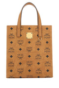 MCM Logo-Print Canvas Tote Bag — Beige