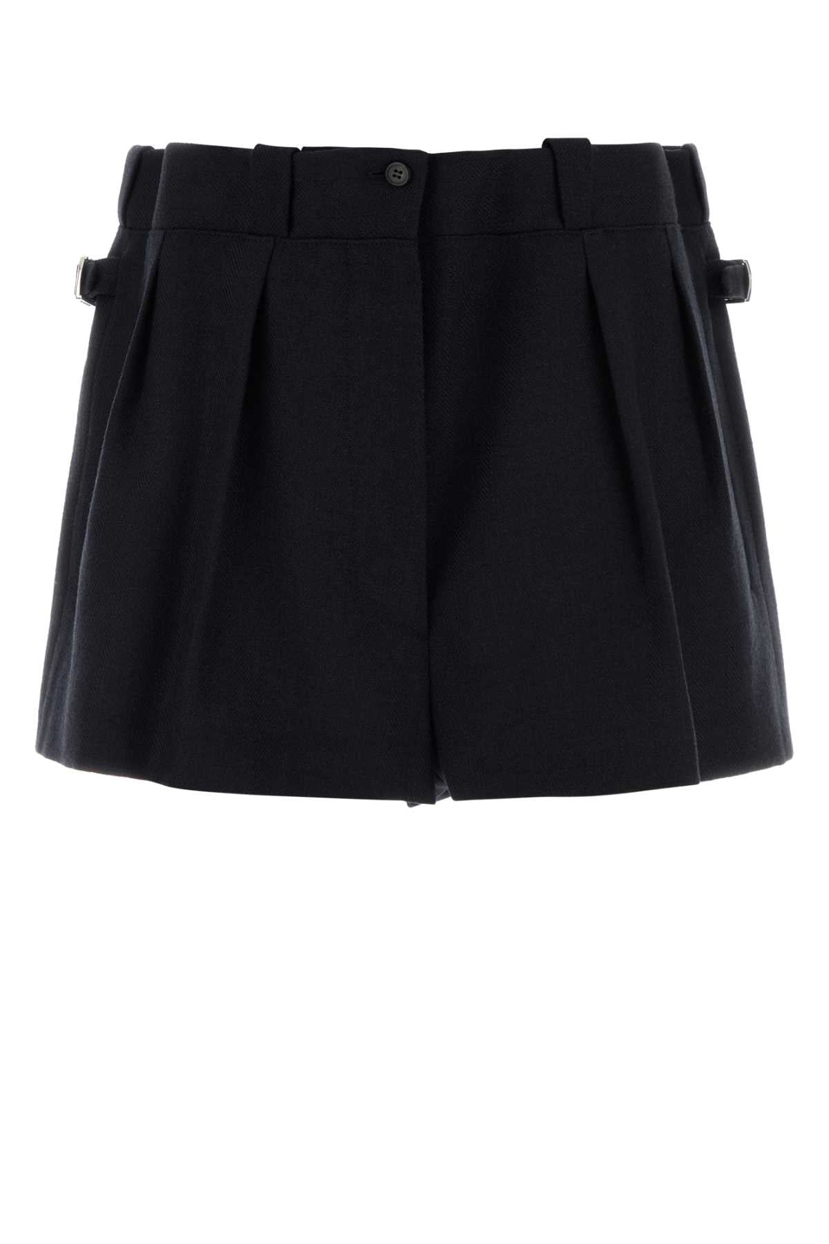 Prada Virgin Wool Bermuda Shorts — Navy