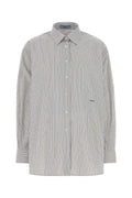 Prada Embroidered Poplin Oversize Shirt — Multicolor