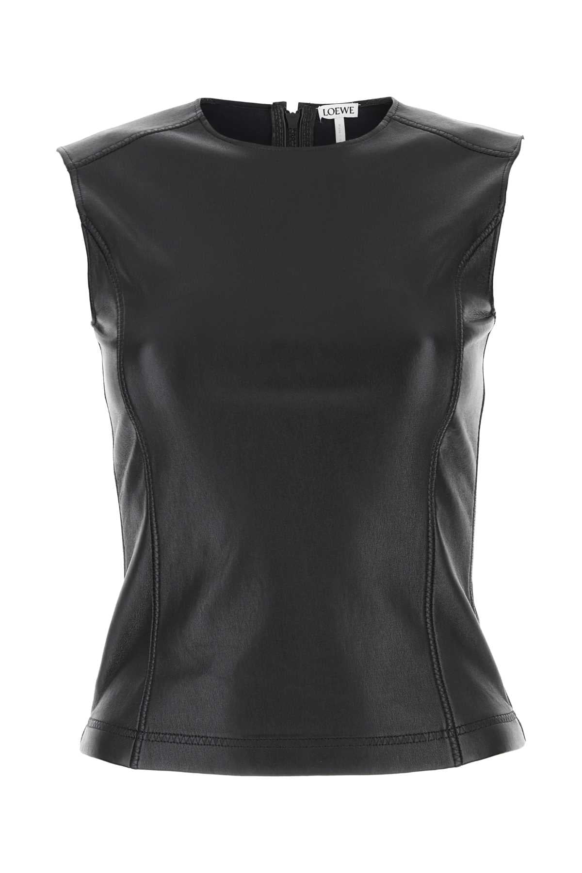 Loewe Leather and Nylon Tank Top — Black