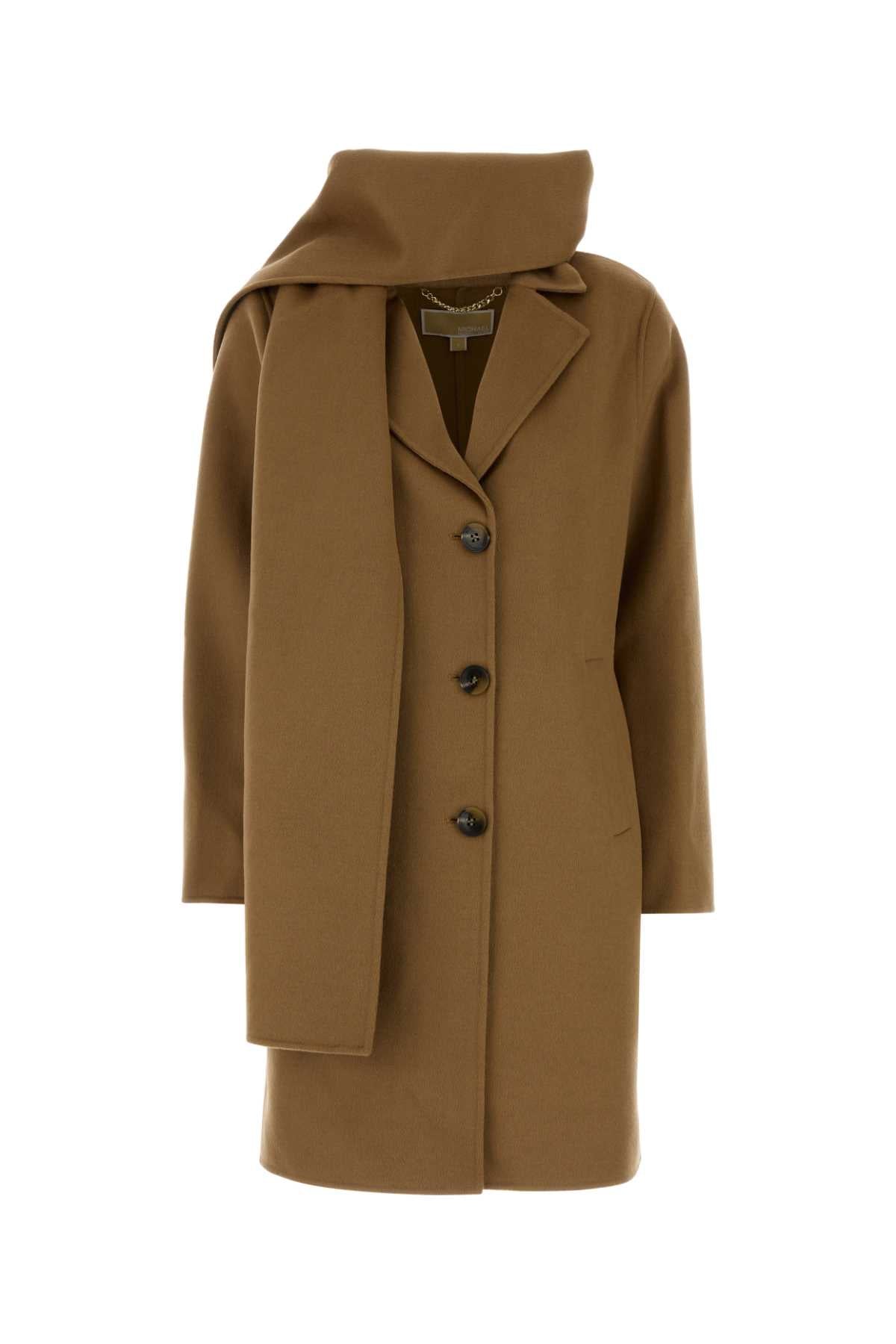Michael By Michael Kors Scarf Coat — Camel