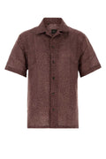 Brioni Printed Linen Shirt — Red