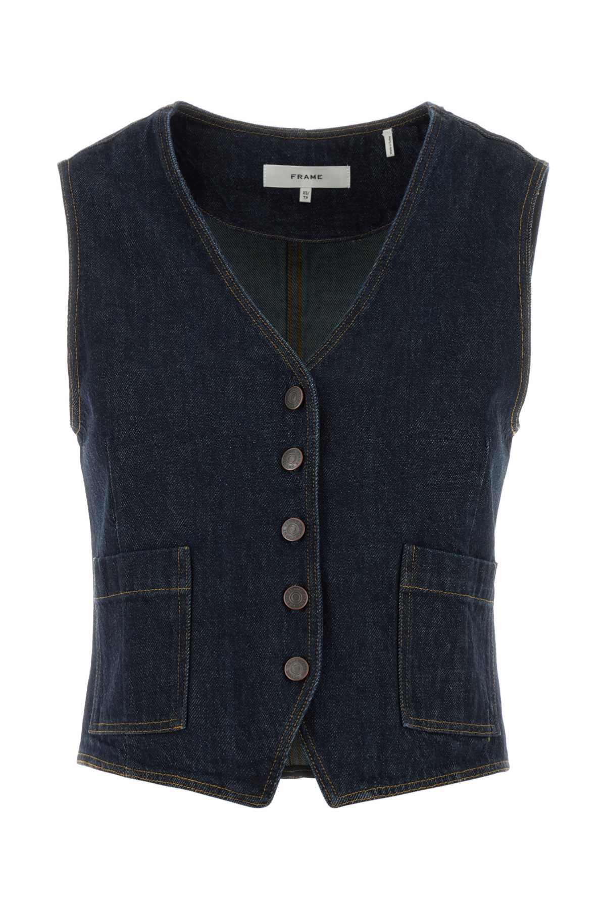 Frame Denim Vest — Blue
