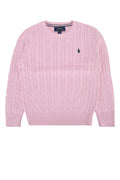 Polo Ralph Lauren Cable-Knit Crewneck Sweater — Pink