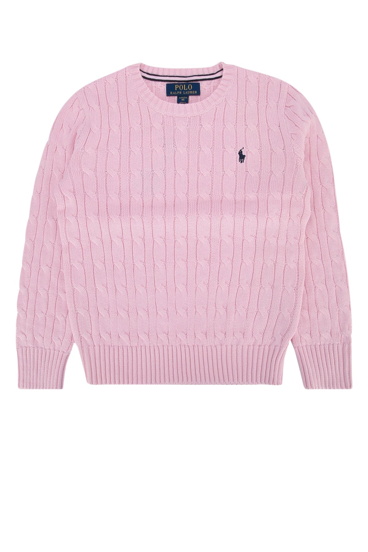 Polo Ralph Lauren Cable-Knit Crewneck Sweater — Pink