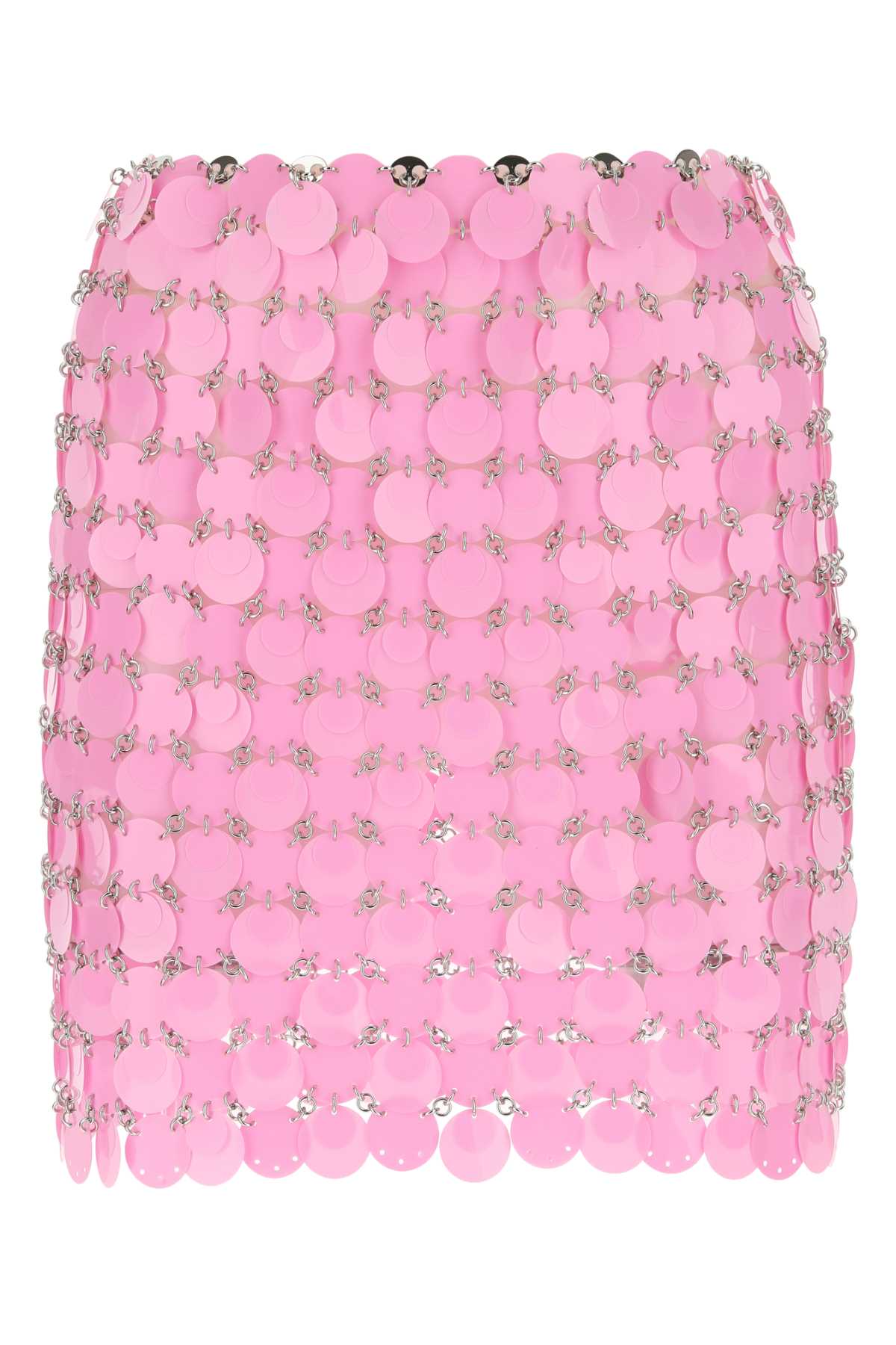 Rabanne Sequin-Embellished Skirt — Pink