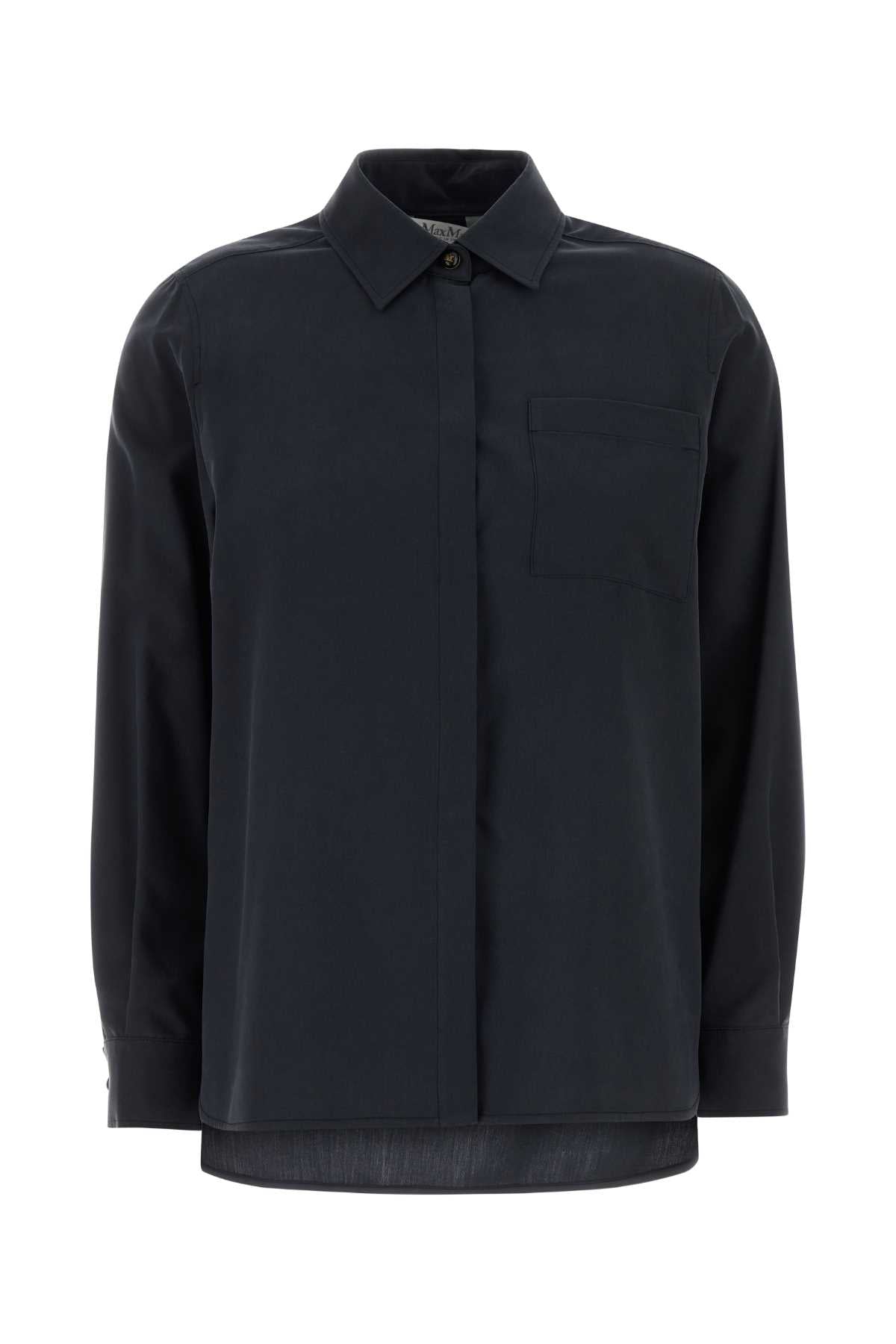 Max Mara Silk Shirt — Navy