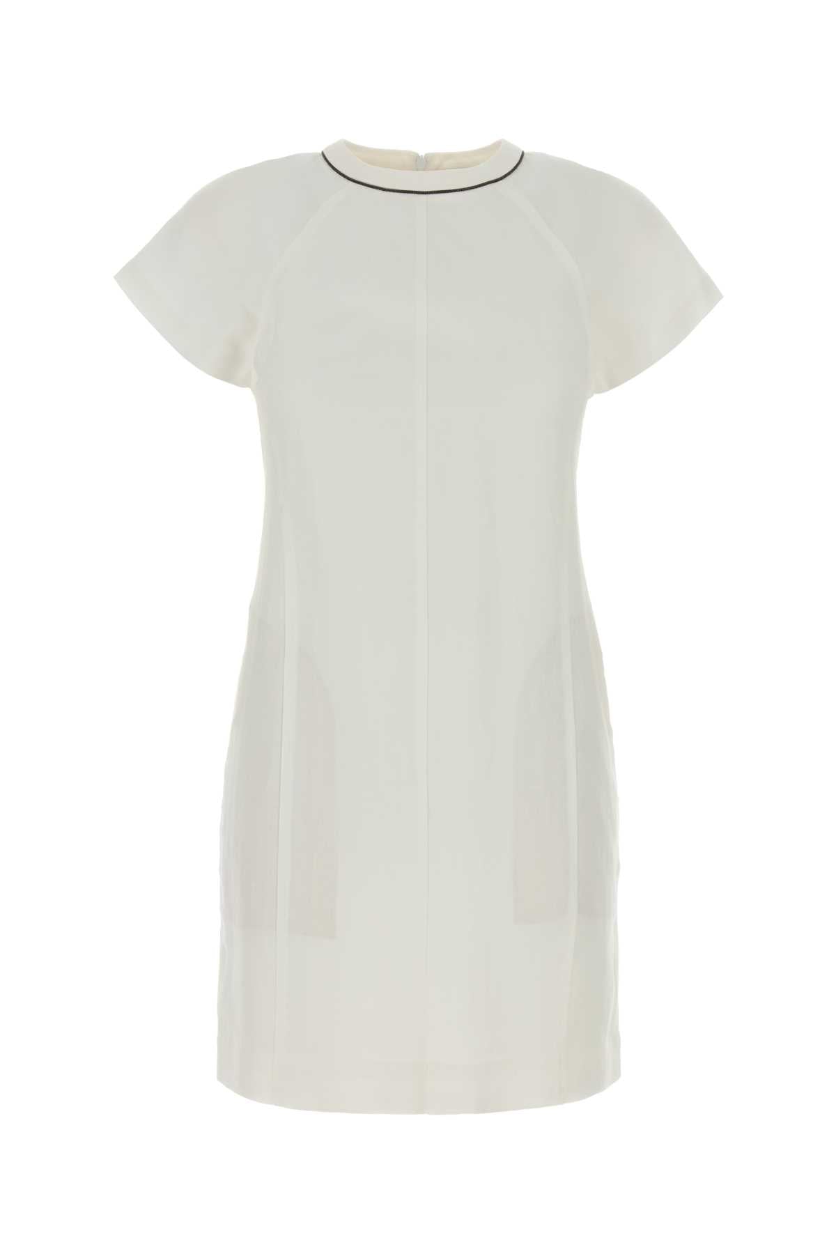 Brunello Cucinelli Corto Dress — White