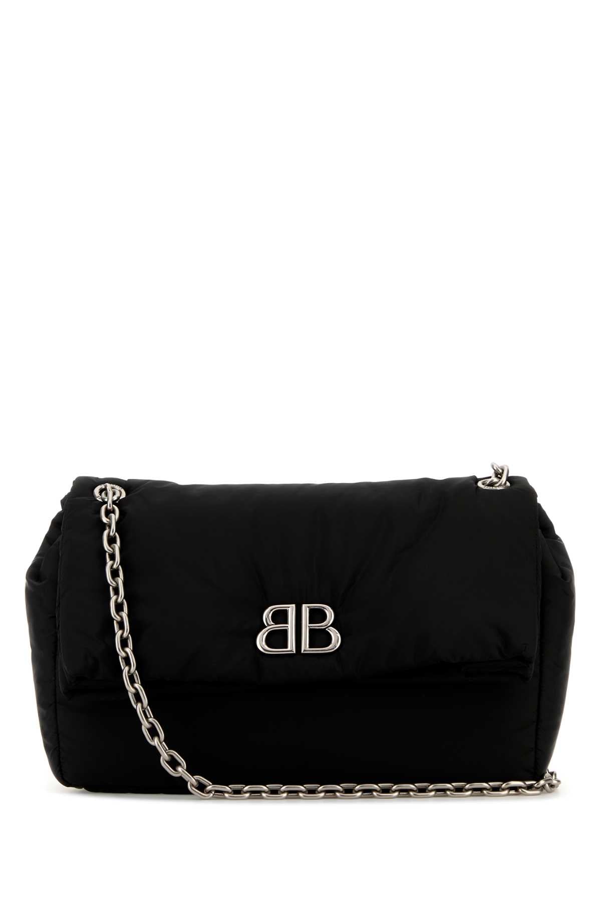 Balenciaga Quilted Nylon Chain-Strap Shoulder Bag — Black