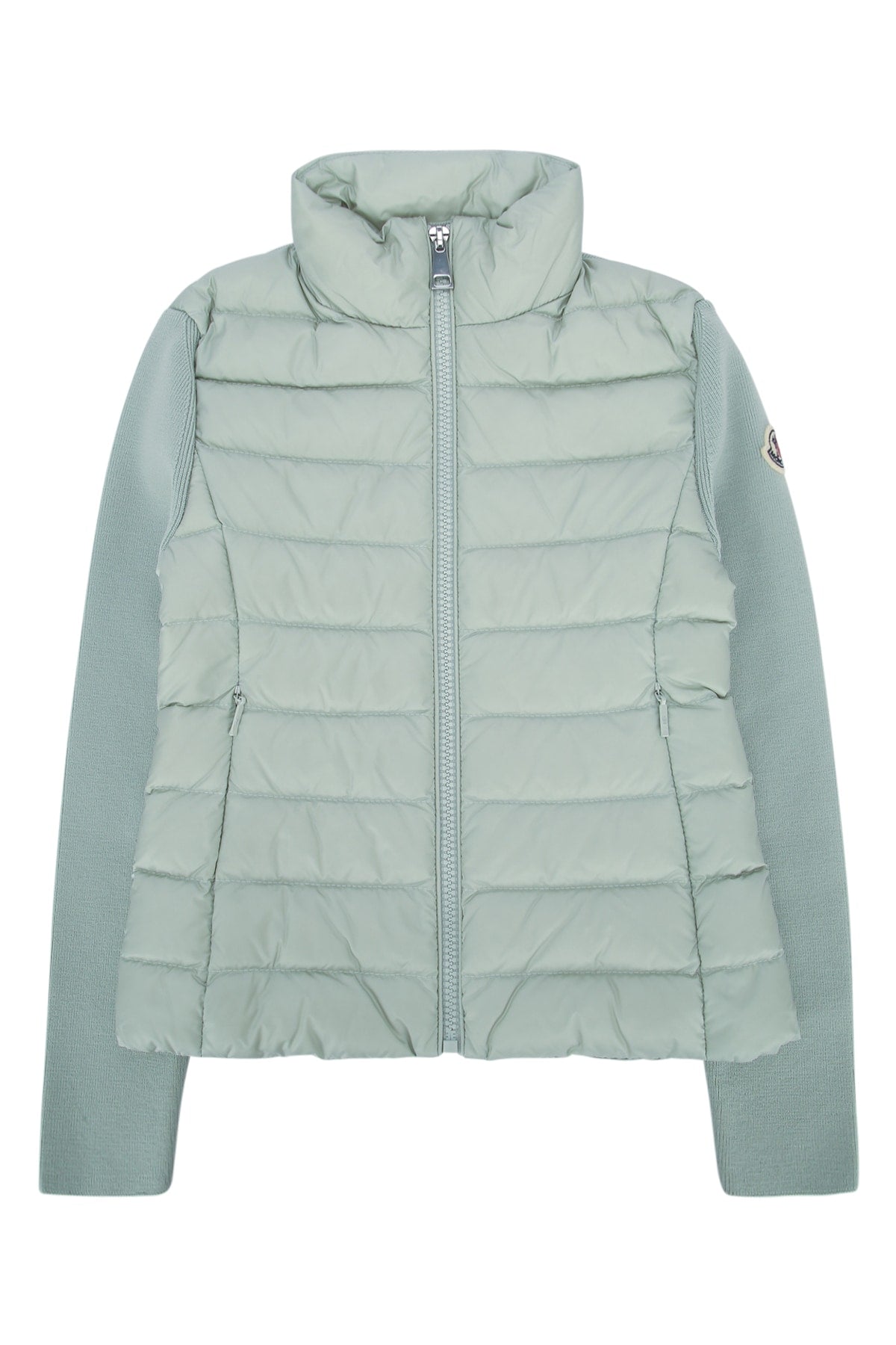Moncler Jr Quilted Wool-Blend Down Jacket — Gray