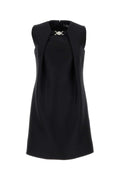 Versace Wool and Silk A-Line Dress — Black
