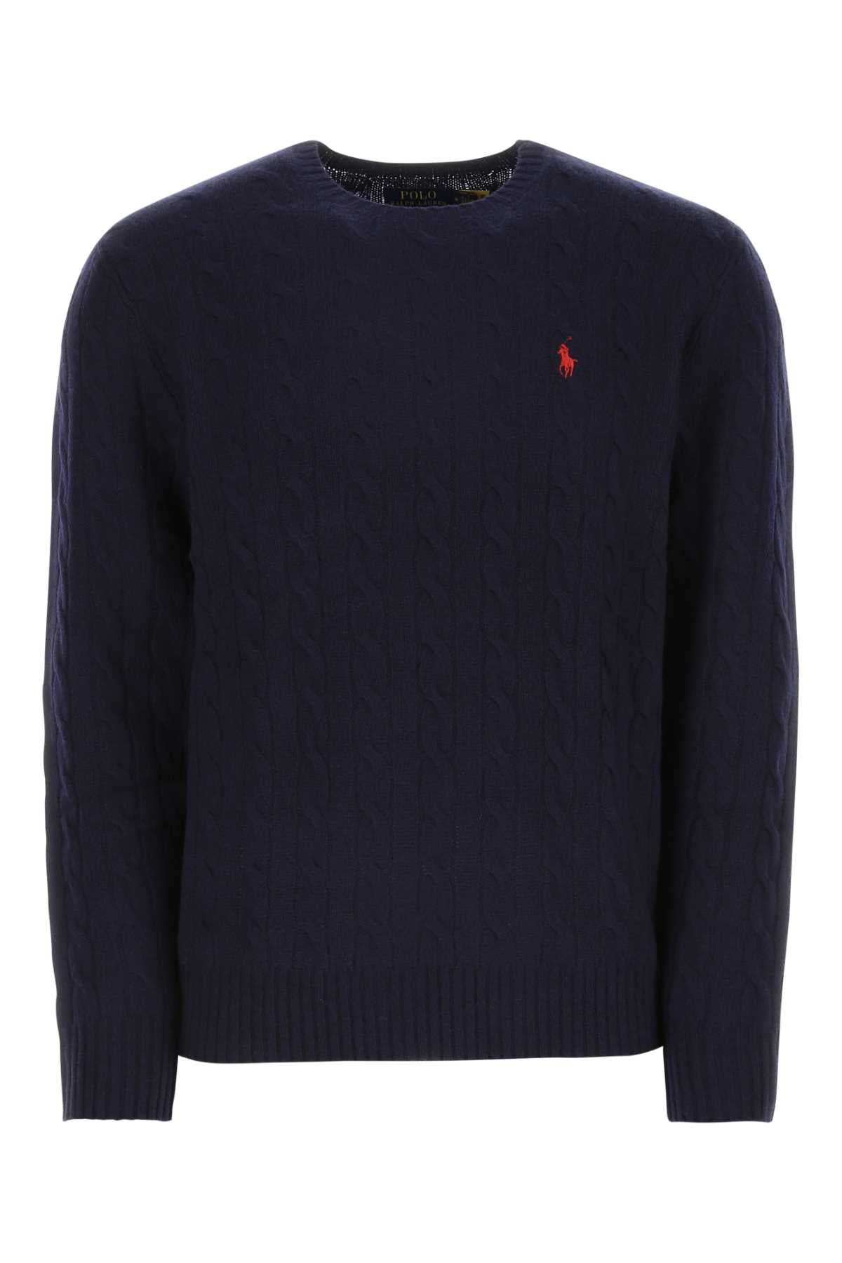 Polo Ralph Lauren Wool-Cashmere Crew Neck Sweater — Navy