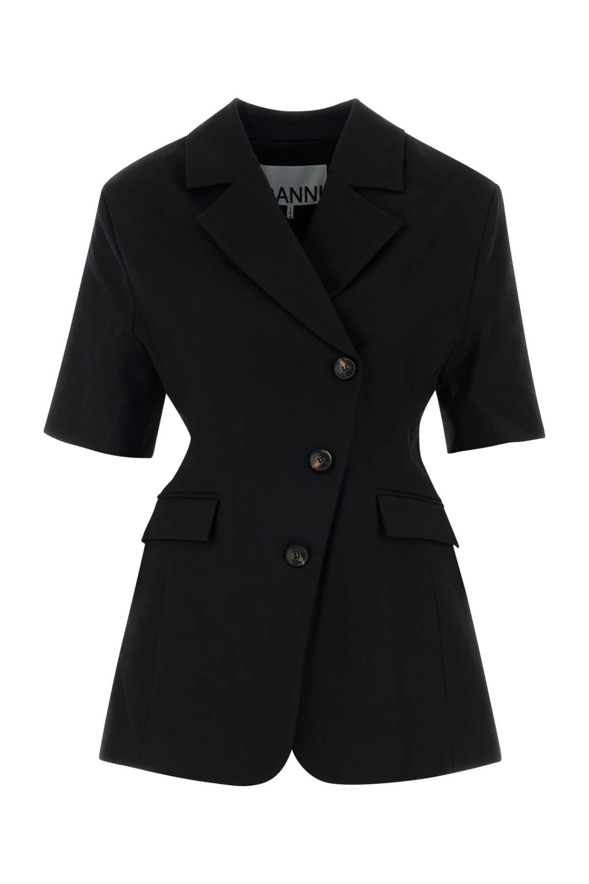 Ganni Cotton Blazer — Black