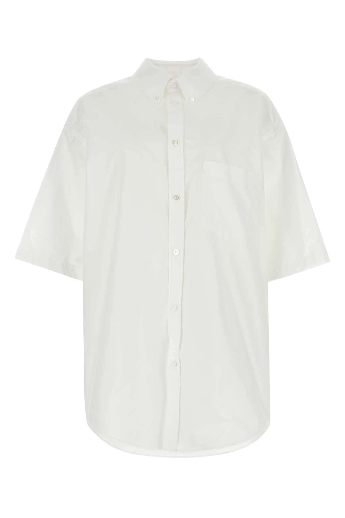 Balenciaga Poplin Oversize Shirt — White
