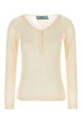 Prada Cashmere Silk Blend Sweater — Beige