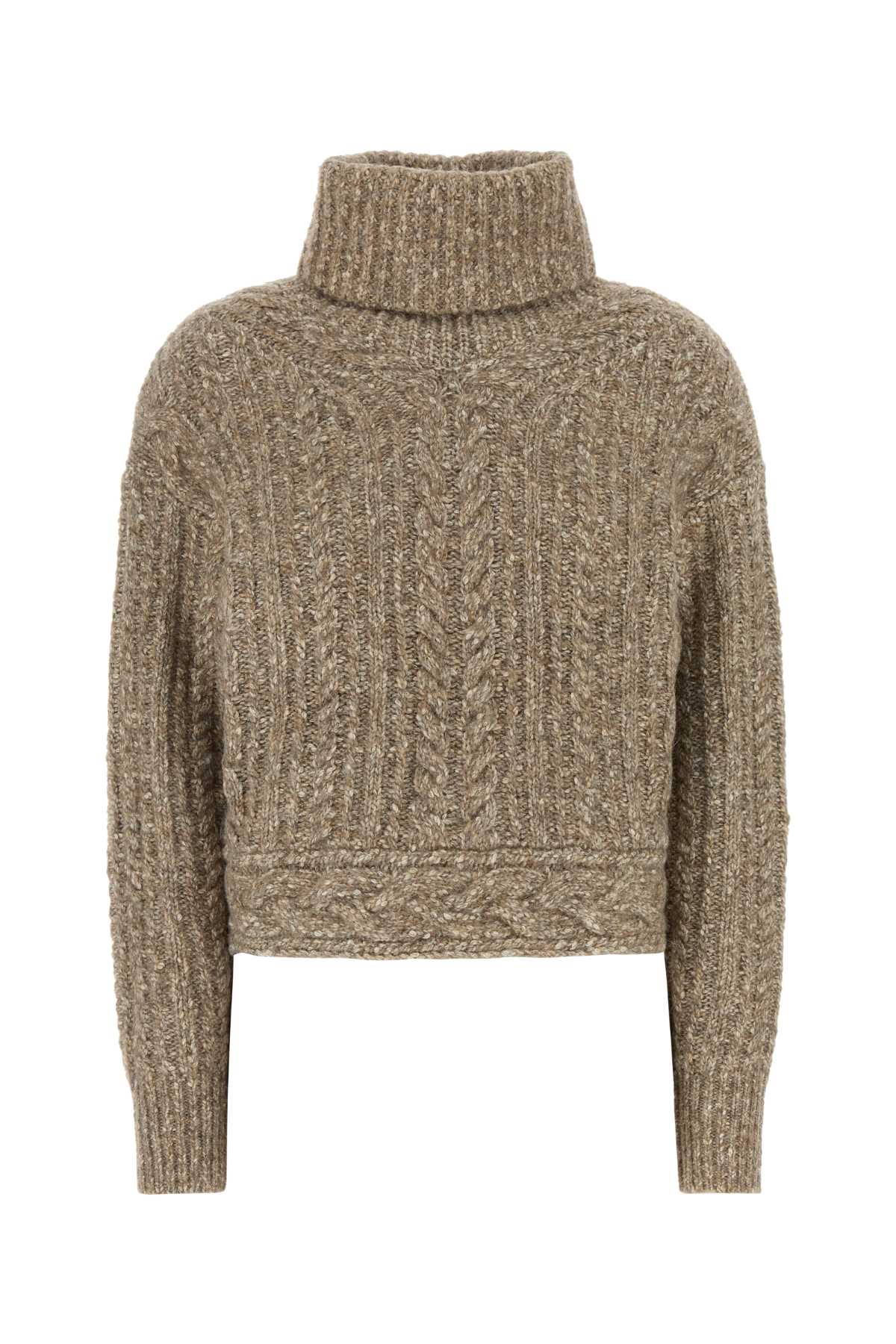 Isabel Marant Etoile Cable-Knit Wool Blend Sweater — Taupe