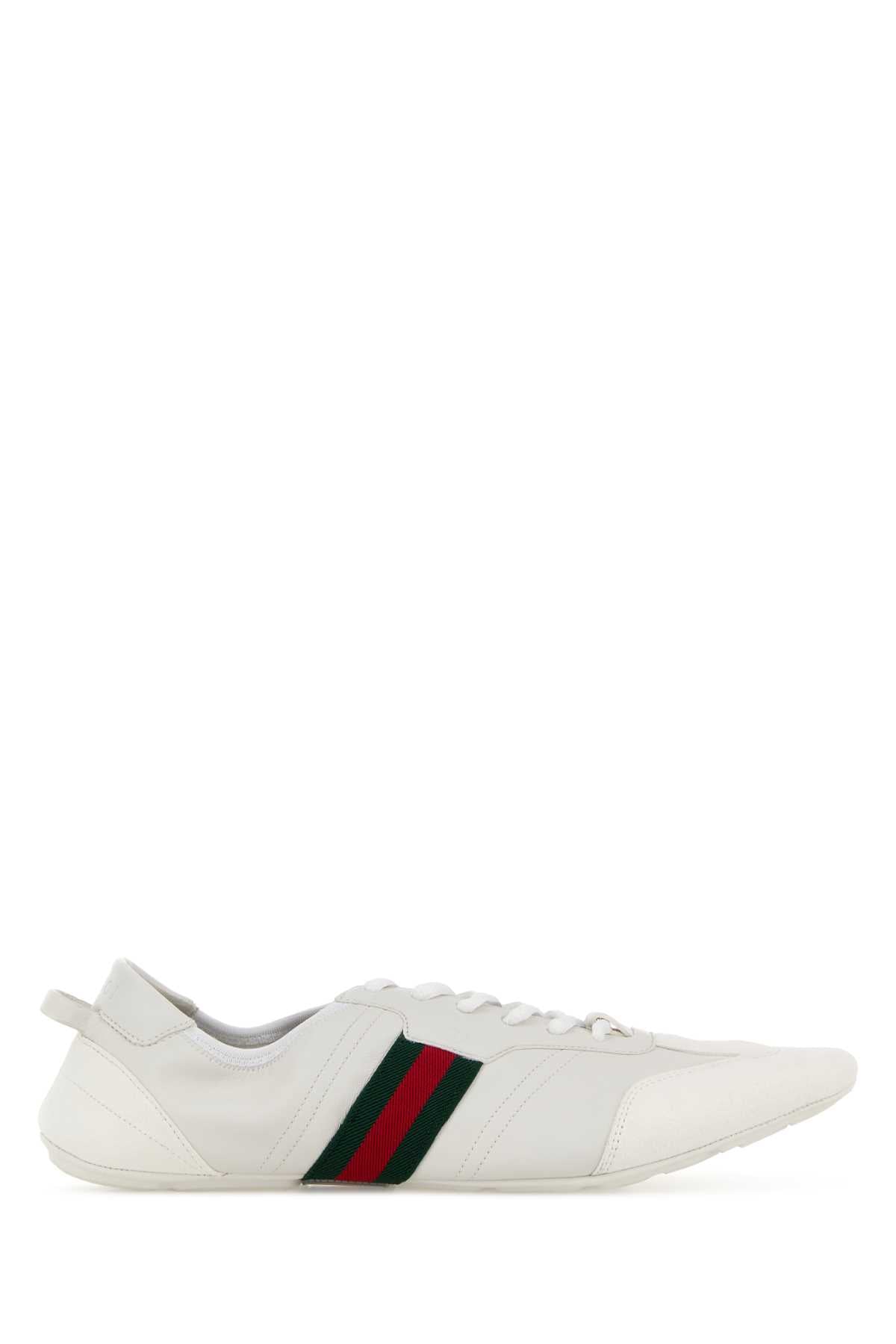 Gucci Leather and Suede Sneakers — White