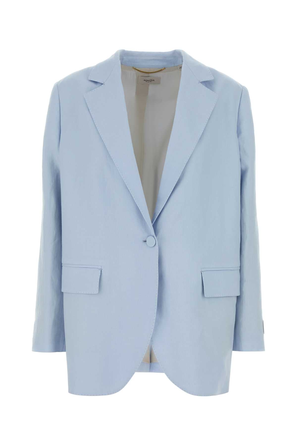 Agnona Breasted Blazer — Blue