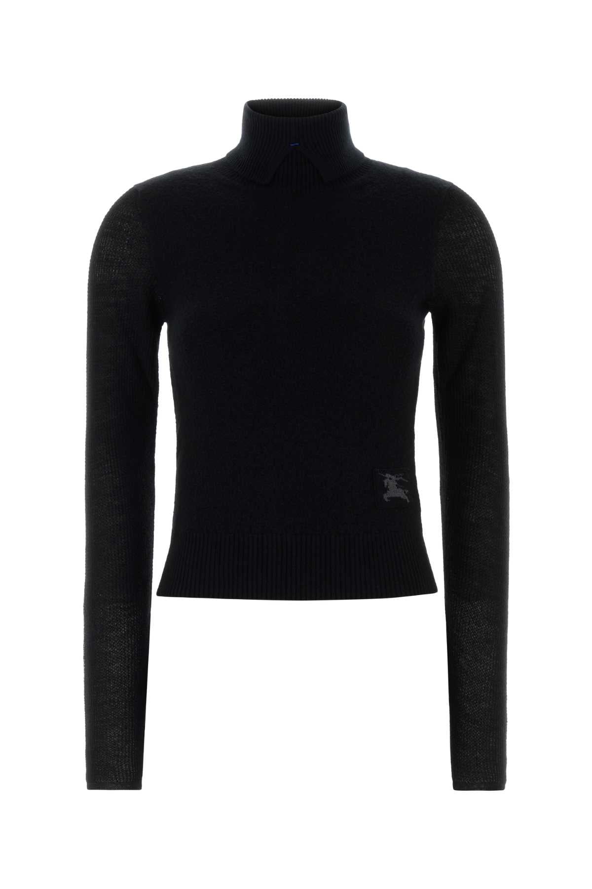 Burberry Wool Blend Turtleneck Sweater — Black