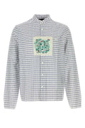 Prada Embroidered Cotton Shirt — Blue