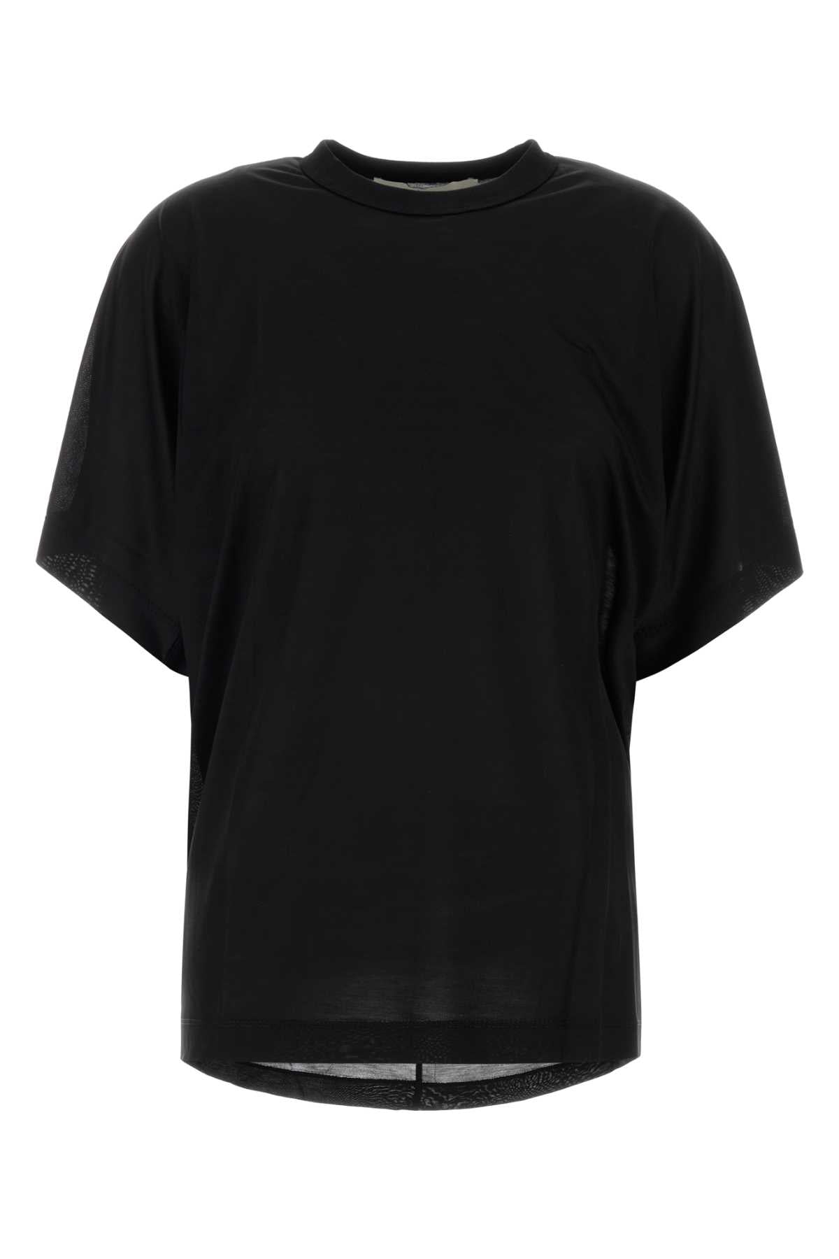 Carven Oversize Silk T-Shirt — Black