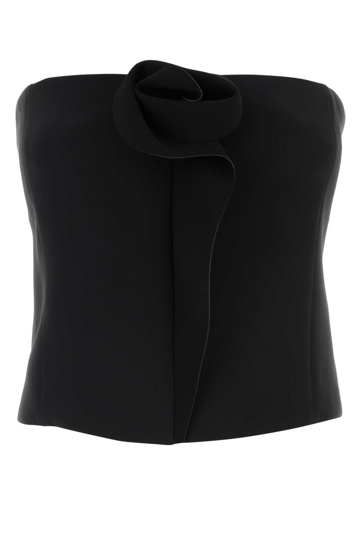 Giorgio Armani Silk Satin Bodice — Black