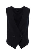 Giorgio Armani X Alanui Double-Breasted Virgin Wool Vest — Black