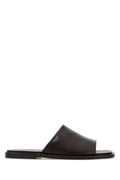 Prada Leather Slide Slipper — Brown
