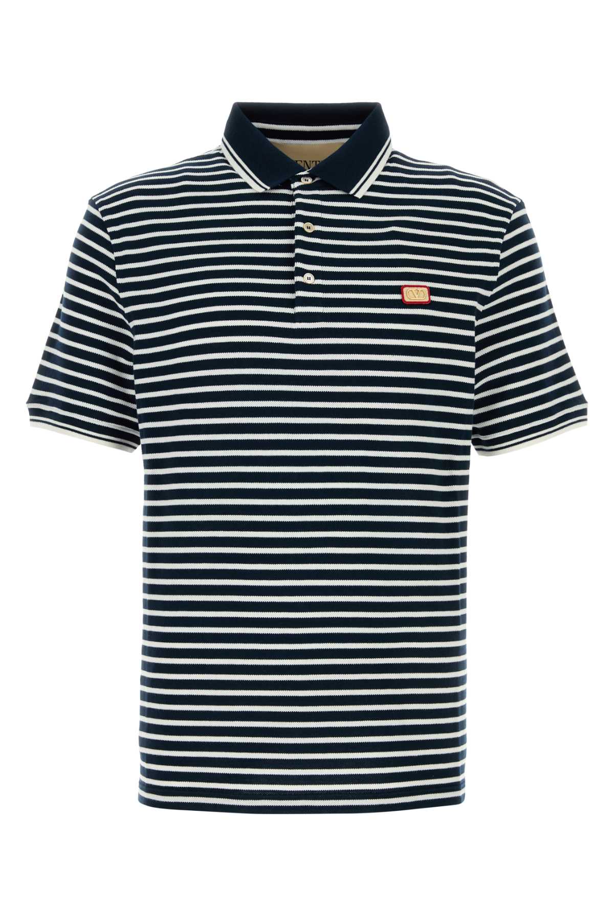 Valentino Garavani Jersey Polo Shirt — Navy