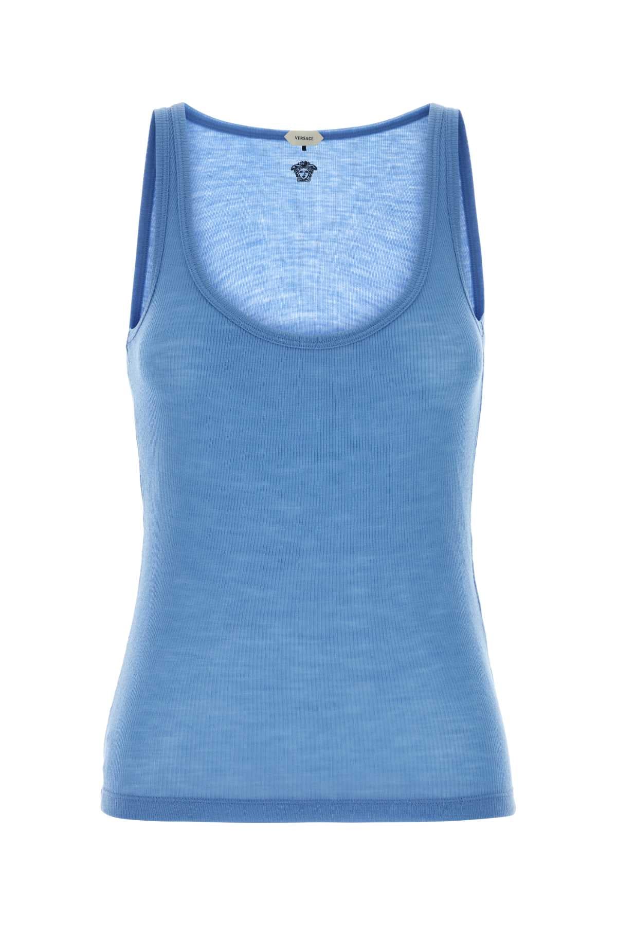 Versace Virgin Wool Tank Top — Blue