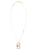Valentino Garavani Metal VLogo Pendant Necklace — Gold