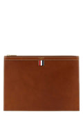 Thom Browne Leather Document Case Wallet — Brown