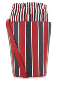 Bolso bombonera de piel de becerro a rayas Thom Browne - Rojo